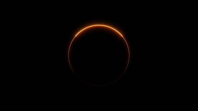 Animated glowing golden neon circular line frame animation. neon ellipse circle border loop icon. bright glowing load circle outline, ring circle looping animation