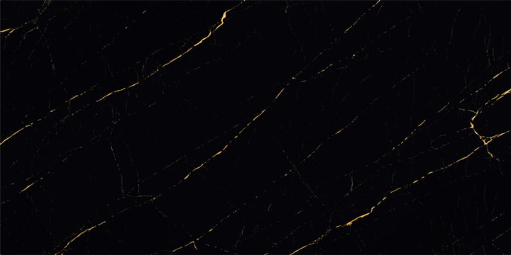 Luxurious black marble texture background with fine golden veins, polished stone pattern for elegant interior design, premium abstract decorative surface