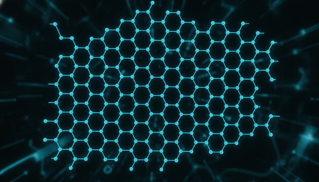 Transmission electron microscope TEM visualization of graphene atomic lattice