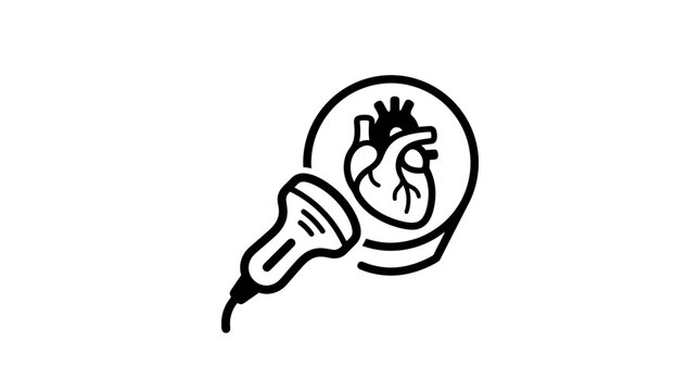 Echocardiogram Heart Ultrasound Icon Vector Art