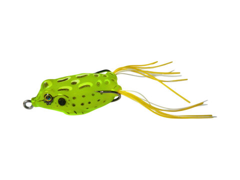 Green Frog Fishing Lure with Skirt Tail Isolated on Transparent Background