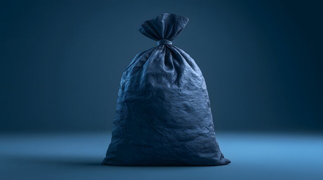 Sack appears worn, full, and mysterious