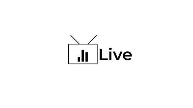 minimal live broadcast television icon animation with modern streaming interface .