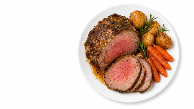 Arrosto di agnello australiano con patate, carote e rosmarino. Generative AI 