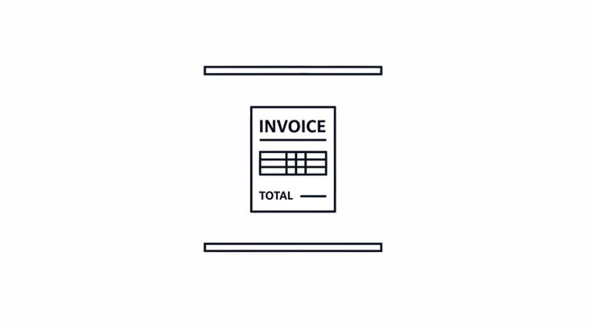 Invoice document with total amount, business finance concept, minimal design