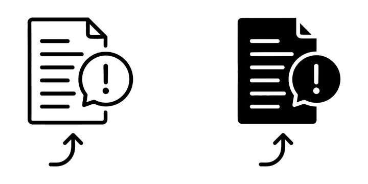Document with attention exclamation mark icon document exclamation notification important business interface isolated attention management