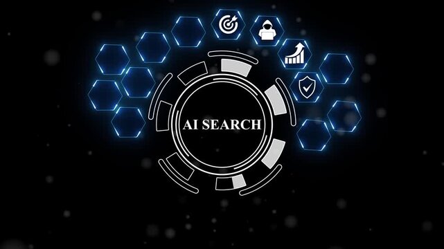 AI search rules policy law. Business, Technology, Internet and network concept. 4k digital animation video.,