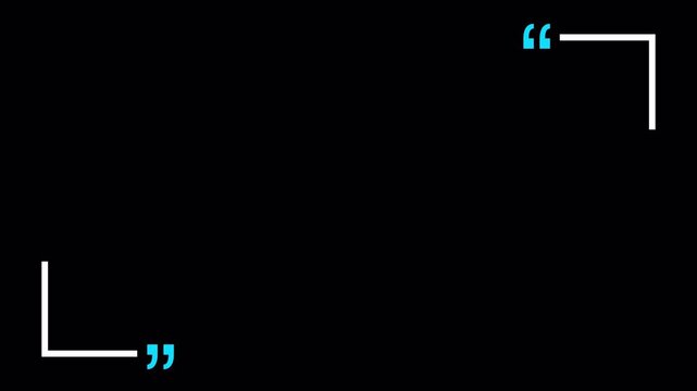 minimalist quote box animation on transparent background with alpha channel  in 4K animation minimalist quote box animation with screen 