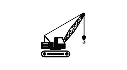 Crawler Crane Silhouette Against White Background construction © shamim