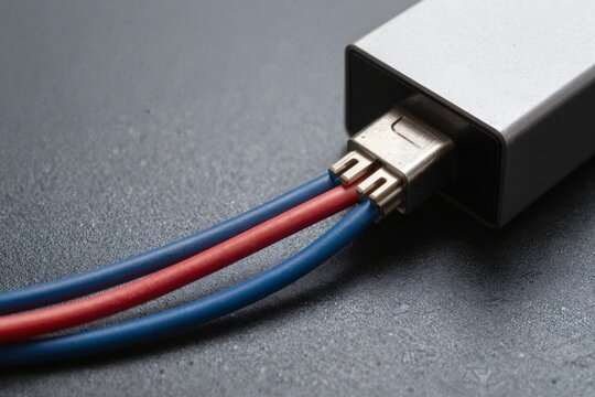 USB Connector Isolated on Gray Background