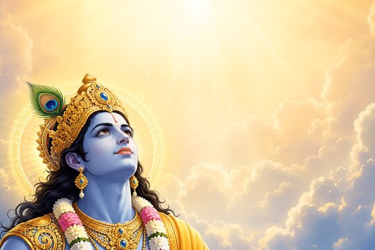 Lord Vishnu on Vaikunth Ekadashi, Krishna/Krushna Janmashtami, Ram Navami, Narsimha Jayanti, Onam, Ekadashi Vrat, Ananta Chaturdashi, Tulasi Vivah, Nirjala Ekadashi, Varah Jayanti, Aashadhi Ekadashi