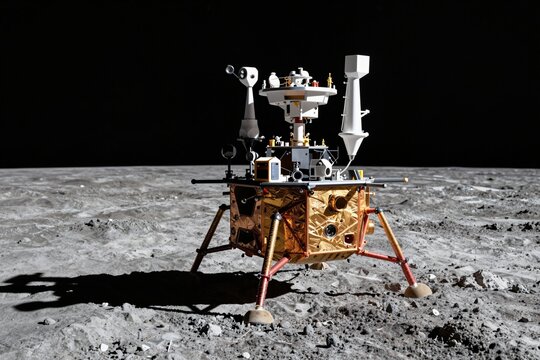 Lunar Lander on the Moon Surface