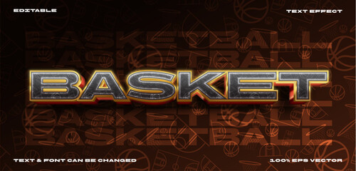 Modern Basketball Sports Text Effect and Graphic Style Vector © Dhm