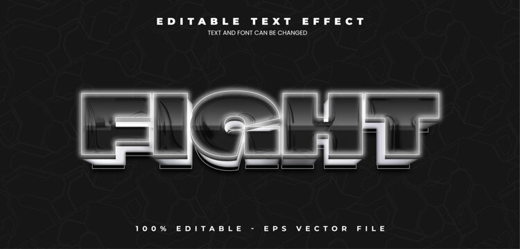 Fight Text Effect and Graphic Style Vector