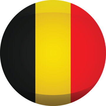 Vector belgium flag icon black yellow and red circle emblem