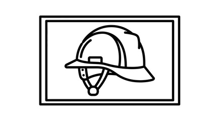 Fototapeta premium Hard Hat Icon, Safety Helmet Symbol, Construction Protection Gear, Vector Illustration