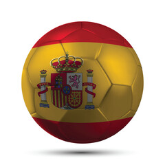 Obraz premium Realistic SPAIN Soccer Ball with National Flag Design Vector Illustration