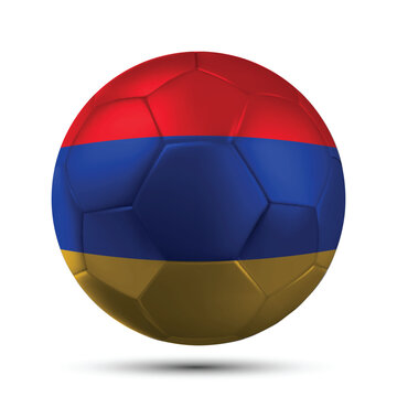 Realistic ARMENIA Soccer Ball with National Flag Design Vector Illustration