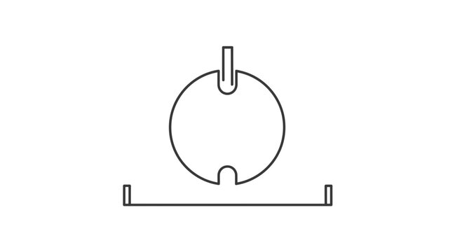 Simple line art icon of a power button symbol on a white background