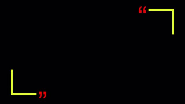 minimalist quote box animation on transparent background with alpha channel  in 4K animation minimalist quote box animation with screen 