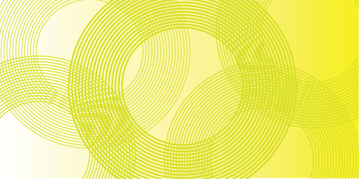 Latar belakang abstrak garis lingkaran kuning. Garis geometris lingkaran kuning mengkilap dengan konsep teknologi masa depan. Ilustrasi vektor