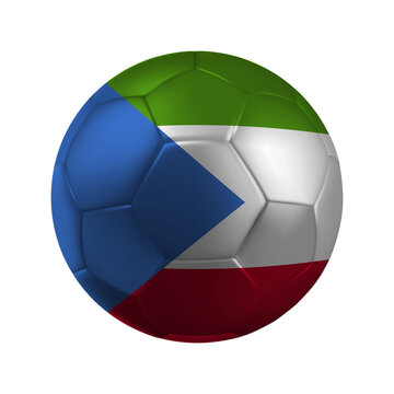 Realistic EQUATORIAL GUINEA Soccer Ball with National Flag Design Transparent Background