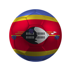 Obraz premium Realistic Eswatini Soccer Ball with National Flag Design Transparent Background