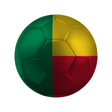 Realistic BENIN Soccer Ball with National Flag Design Transparent Background