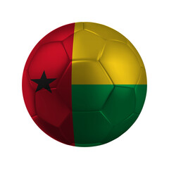 Fototapeta premium Realistic Guinea-Bissau Soccer Ball with National Flag Design Transparent Background