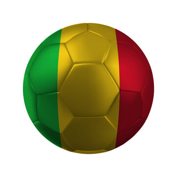 Realistic MALI Soccer Ball with National Flag Design Transparent Background