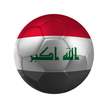 Realistic IRAQ Soccer Ball with National Flag Design Transparent Background