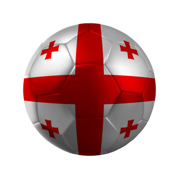 Realistic GEORGIA Soccer Ball with National Flag Design Transparent Background