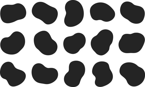 shape pattern of pebble silhouettes arranged in grid
