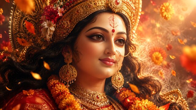 Godess Durga on Maha Navratri, Navadurga, Durga Puja, Sharad Navratri,  Jyeshtha Shukla Ashtami/Masik Durga Ashtami, Mahanavami, Vijayadashami,
Dussehra, Durga/Mahakali/Jagadamba,  Bhavani