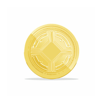 gold gear vector icon flat design