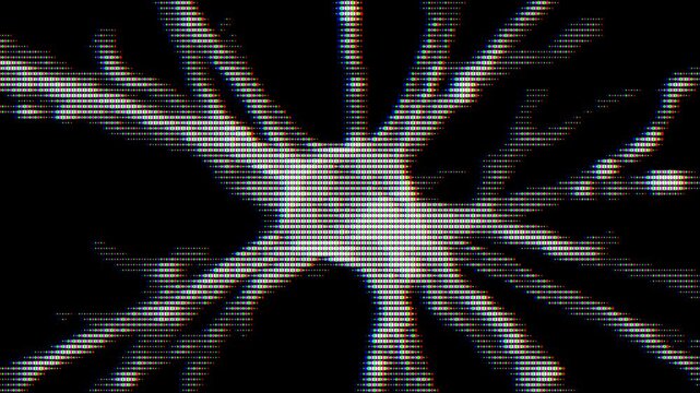 Visually striking abstract animation of a neural network in an inverted pixel art halftone style. Perfect for representing AI, digital thinking, and futuristic concepts.