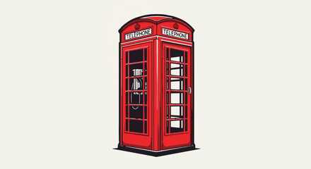 Obraz premium Iconic red telephone booth, a symbol of communication