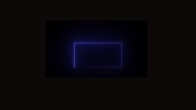 Abstract glowing blue neon rectangle border frame. tow ton rectangle picture frame concept. 4k ...with scale animation..