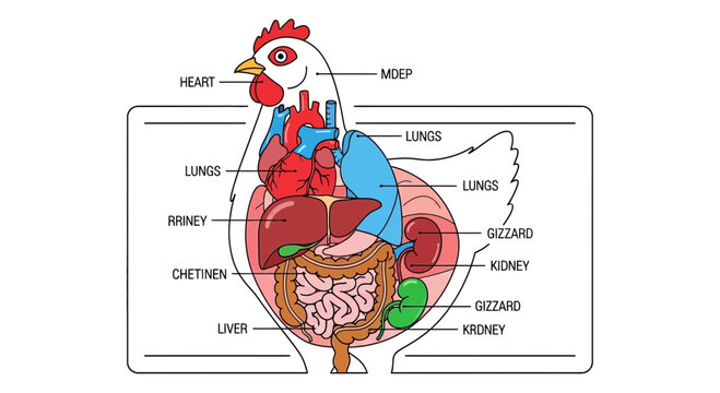 Chicken Anatomy Diagram: Internal Organs, Digestive System, Respiratory System
