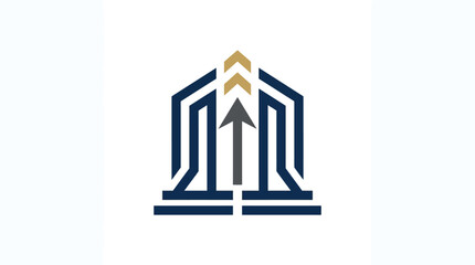 Fototapeta premium Geometric Arrow Design Logo.