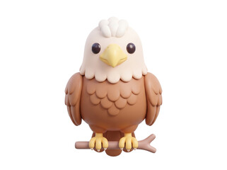 Obraz premium Strong Eagle Cartoon Bird 3D Character