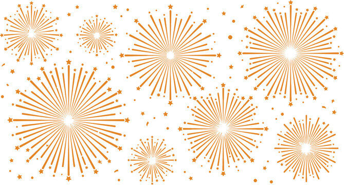 Fireworks burst pattern with stars vector illustration on white background