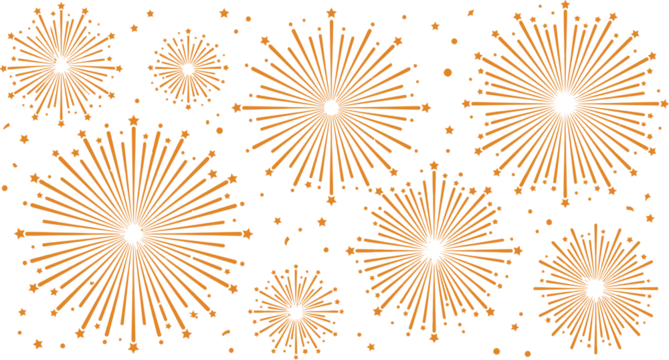 Fireworks burst pattern with stars vector illustration on white background