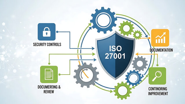 Comprehensive ISO 27001 Information Security Management Systems ISMS Standard Concept Highlighting Cybersecurity Requirements Data Protection Policy Governance Audit and Global Compliance Protocol