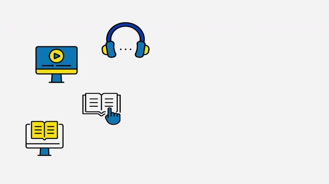 Online Course and Distance Education Animation with Copy Space Included