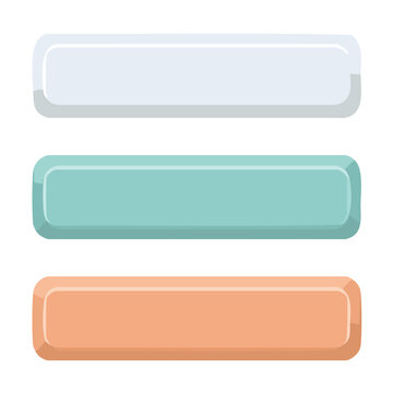 Three flat design rounded rectangle buttons