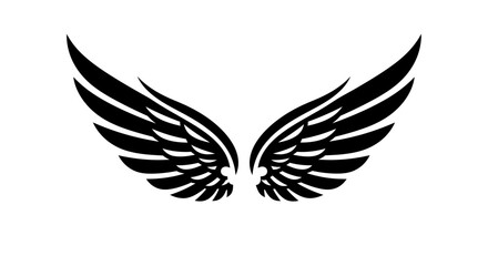 Fototapeta premium Black Angel Wings Graphic Design Element.