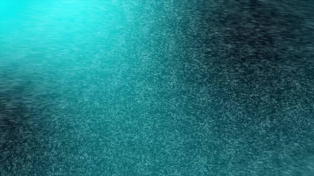 Abstract teal splash wave particle tunnel flowing vertically across dark ocean gradient, shimmering water dust forming energetic hourglass shape, cinematic motion background for futuristic titles