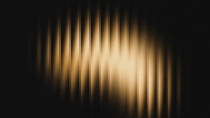 Fototapeta premium Abstract 3D ribbed line pattern background with grainy metallic gold light