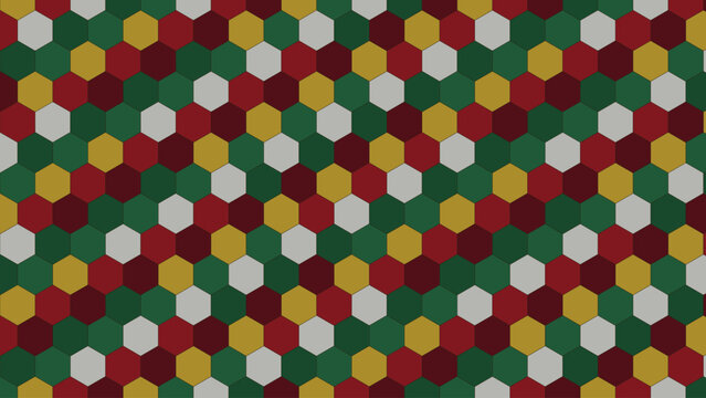 Christmas flat hex columns pattern